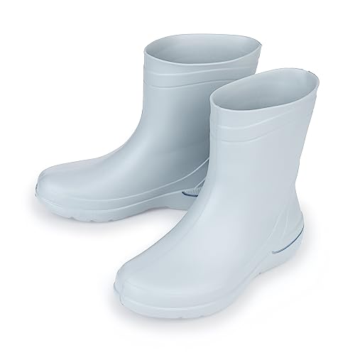 ESTRO Regenstiefel Damen Gummistiefel Halbhoch - Gummistiefel Halbhoch Damen Regenschuhe Gummistiefeletten Regenstiefeletten CR01 (37 EU, Grau) von ESTRO