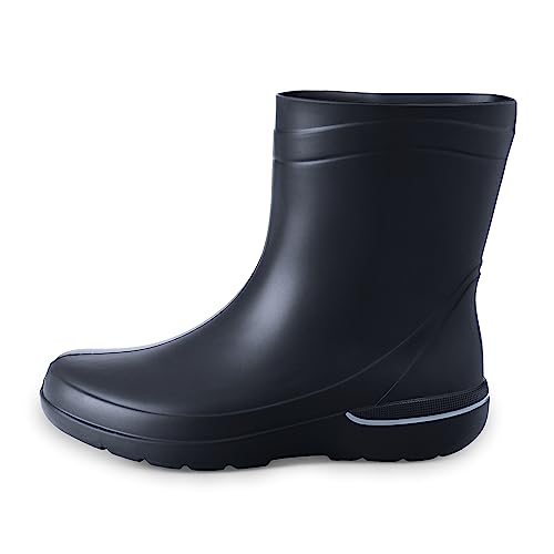 ESTRO Regenstiefel Damen Gummistiefel Halbhoch - Regenschuhe Damen Gummistiefeletten Damen Regenstiefeletten Damen Gummistiefel Halbhoch Damen CR01 (36 EU, Schwarz) von ESTRO