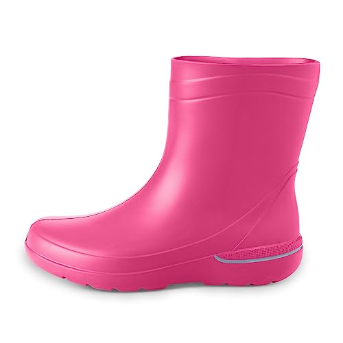 ESTRO Regenstiefel Damen Gummistiefel Halbhoch - Regenschuhe Damen Gummistiefeletten Damen Regenstiefeletten Damen Gummistiefel Halbhoch Damen CR01 (37 EU, Fuchsia) von ESTRO