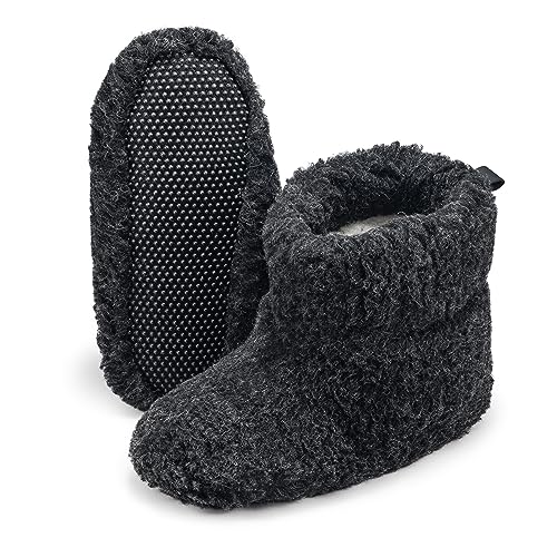 ESTRO Warme Hasschuhe Damen Winter - Hüttenschuhe Herren Winter Hausschuhe Damen Wolle Hausstiefel Damen Winter Hausschuhe Herren Warm B06 (37 EU, Schwarz) von ESTRO