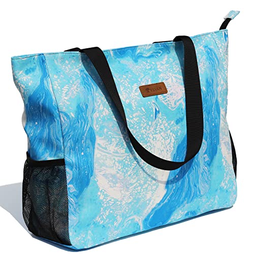 ESVAN Große Strandtasche, wasserabweisend, leicht, 50,8 cm, für Damen, übergroße Tragetasche für Fitnessstudio, Strand, Reisen, Pool, Yoga, Krankenschwester, U, X-Large ESVAN Große Strandtasche, wasserabweisend, leicht, 50,8 cm, für Damen, übergroße Tragetasche für Fitnessstudio, Strand, Reisen, Pool, Yoga, Krankenschwester, U, X-Large von ESVAN
