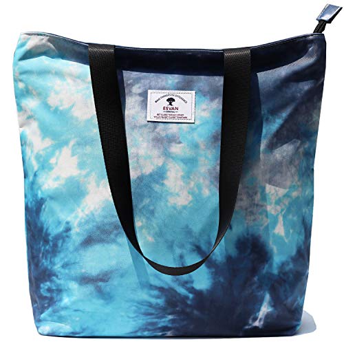 ESVAN Original Floral Tote Bag Schultertasche für Gym Wandern Picknick Reisen Strand Grün Größe: Einheitsgröße von ESVAN