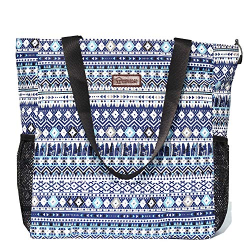 ESVAN Original Floral wasserdichte Tragetasche Große Schultertasche mit Mehreren Taschen für Fitnessstudio, Wandern, Picknick, Reisen, Strand, tägliche Taschen von ESVAN