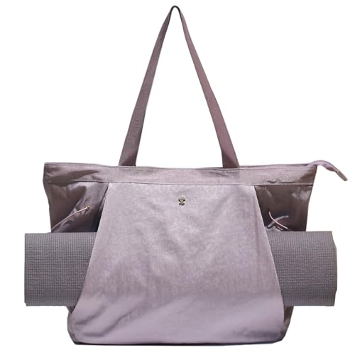 ESVAN Yoga-Tragetasche für Damen, Schultertaschen, Kordelzug für Büro, Workout, Reisen, Tragetasche, Pilates, Fitnessstudio und Strand (Nylon, Hellviolett) von ESVAN
