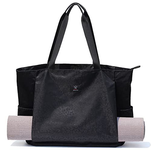 ESVAN Yogamatten-Tasche, Yoga-Tragetasche, Schultertasche, Tragetasche für Büro, Yoga, Pilates, Reisen, Strand und Fitnessstudio, Schwarz von ESVAN