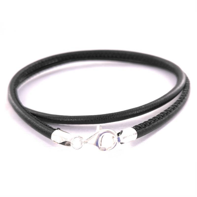 3mm Schwarze Genähte Lederhalskette - Lederhalsband 3mm Schwarze Genähte Lederhalskette - Lederhalsband von ESaccess