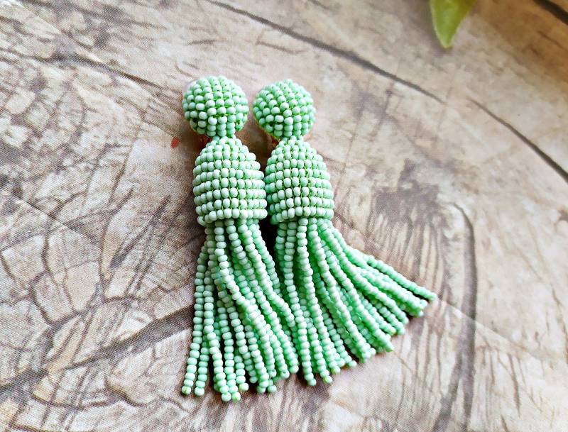 Mint Oscar De La Renta Perlen Quaste Ohrringe Sterling Silber Ohrstecker Baumeln von ESavenko