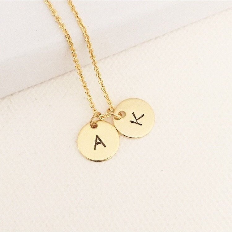 Personalisierte Doppel Initial Halskette Paare Schmuck Geschenk von ESjoradesign