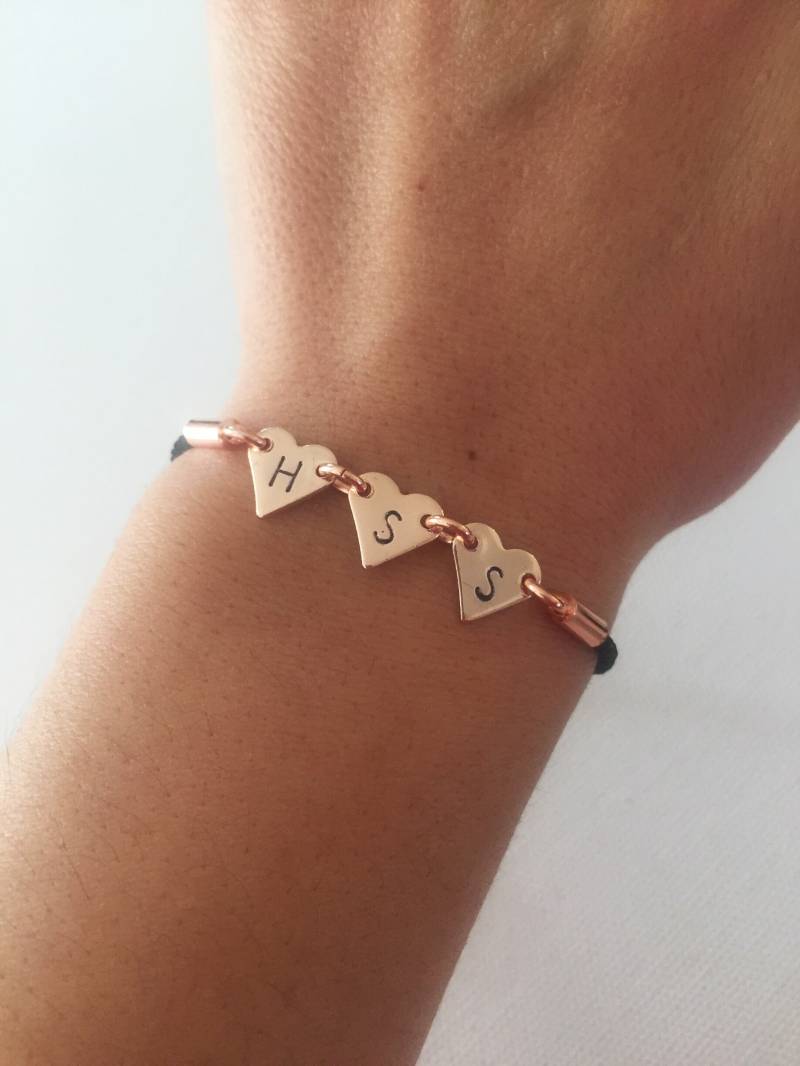 Personalisiertes Anfangsherzarmband Einstellbares Familiengeschenk von ESjoradesign
