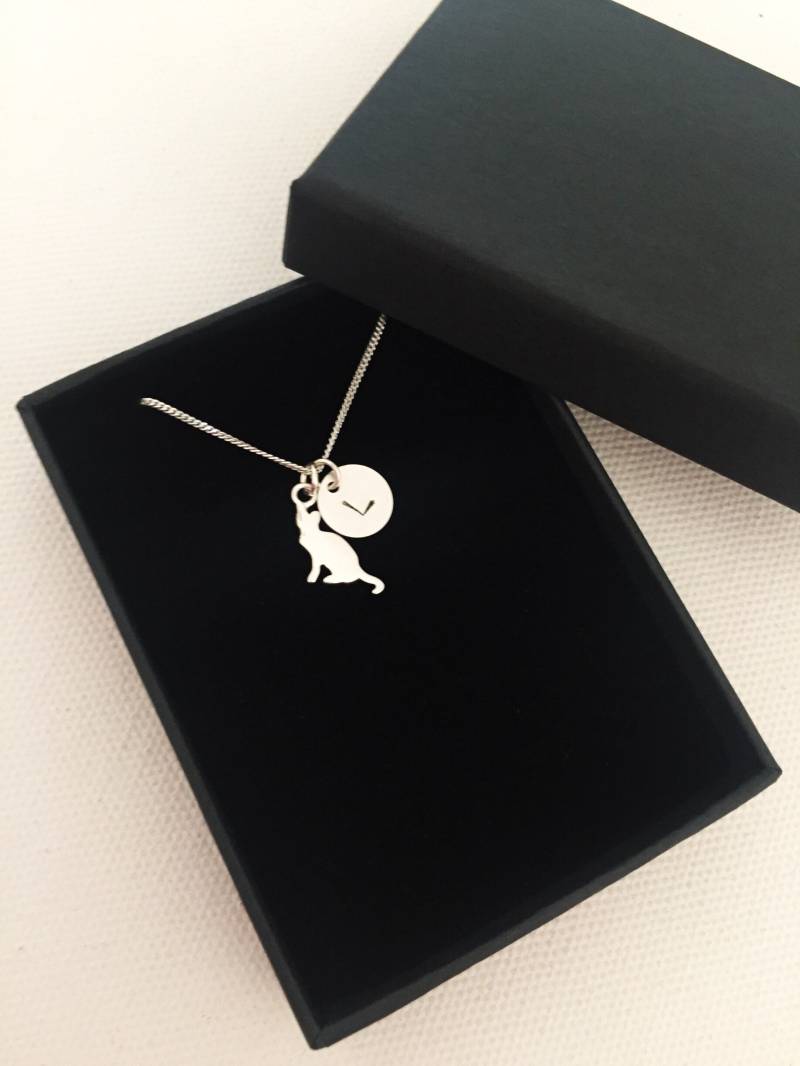 sterling Silber Katze Anhänger Halskette Personalisierter Anfang Charme von ESjoradesign