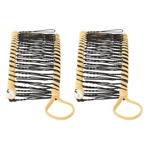 2 stücke Dehnbar Vintage Banana Haar Clips für Frauen Wellig Lockiges Haar Drahtkamm Werkzeug von ETAINGYEUN