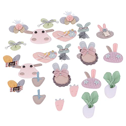 24pcs Baby Girls Haarnadel Cartoon Tier Barrettes Kopfschmuckstück Materialdekoration Accessoires für Kinder Mädchen Haarbögen Stoff set von ETAINGYEUN