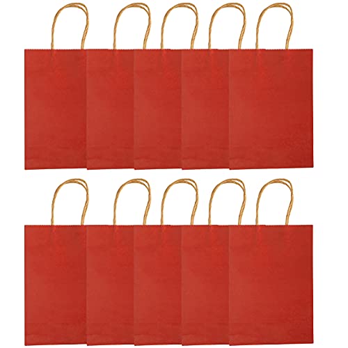 ETAINGYEUN 10pcs tragbare Party Kraftpapier Tasche Einfache Einkaufsverpackung Souvenirs Bag mit Griff für Hochzeitsfeiern Vorräte (15 * 8 * 21) von ETAINGYEUN