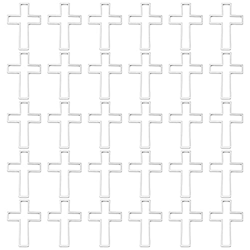 ETAINGYEUN EDELSTAHL-HARZ-HANDWERK-LÜNETTEN-ANHÄNGER SCHMUCKZUBEHÖR FÜR DIE HANDARBEITSHERSTELLUNG (Cross Small * 30) von ETAINGYEUN