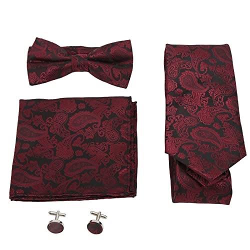 Herrenkrawatte Set Klassische stilvolle exquisite Textur Kitie Kit Taschentuch Fliege Binde Manschettenknöpfe Hochzeitsfeiern Geschäft von ETAINGYEUN