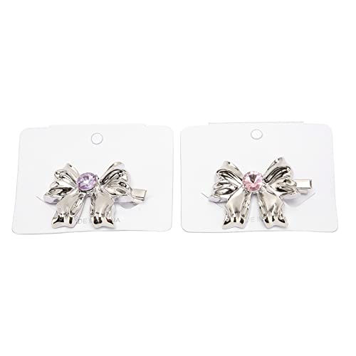 Metal Ripple Silber Haare Haar Clip Bowknot Zentral Schmuck Süßes Haarnadel für Mädchen Frauen 2pcs anwendbar von ETAINGYEUN