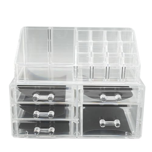 Transparenter Make -up -Organizer 5 Schubladen 1 Tablettstapel bequemer Multi -Layer -Kombination Kosmetischer Speicherbox Transparenter Make -up -Organizer 5 Schubladen 1 Tablettstapel bequemer Multi -Layer -Kombination Kosmetischer Speicherbox von ETAINGYEUN