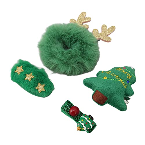 Weihnachtshaar Barrettes Mode Weihnachtshaarklammern Accessoires Mädchen täglich verwenden Green Set 4 von ETAINGYEUN