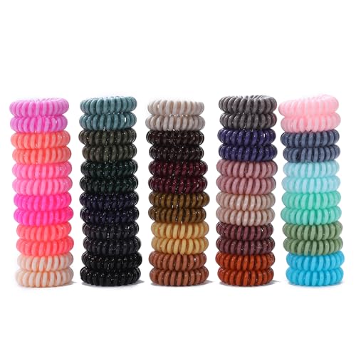 ETANEAR Spiral-Haargummis, 60 Stück, elegante Haargummis, elastische Haargummis für Damen, bequem, rutschfest, keine Schäden, perfekt für verschiedene Anlässe/Stile, ideales Geschenk für Mädchen ETANEAR Spiral-Haargummis, 60 Stück, elegante Haargummis, elastische Haargummis für Damen, bequem, rutschfest, keine Schäden, perfekt für verschiedene Anlässe/Stile, ideales Geschenk für Mädchen von ETANEAR