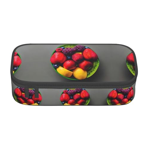 ETASUIOL Federmäppchen mit frischem und saftigem Frucht-Regenbogen-Druck, großes Fassungsvermögen, bietet Platz für Stifte, Bleistifte und kleines Zubehör, Schwarz , Einheitsgröße, Kosmetiktasche ETASUIOL Federmäppchen mit frischem und saftigem Frucht-Regenbogen-Druck, großes Fassungsvermögen, bietet Platz für Stifte, Bleistifte und kleines Zubehör, Schwarz , Einheitsgröße, Kosmetiktasche von ETASUIOL