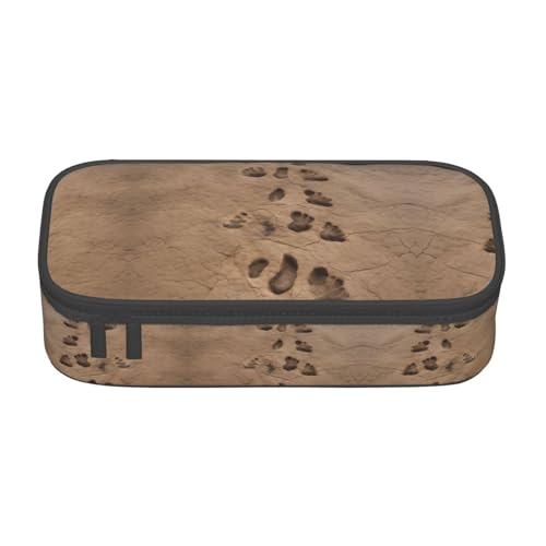 ETASUIOL Spezielles Federmäppchen mit Dinosaurier-Fußabdruck, großes Fassungsvermögen, bietet Platz für Stifte, Bleistifte und kleines Zubehör, Schwarz , Einheitsgröße, Kosmetiktasche von ETASUIOL