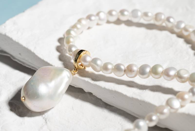 Natürliche Weiße Perlenkette Mit Großem Barock Anhänger, Echte Perlen Leder Halsband Halskette Für Männer Und Frauen Brautjungfern Geschenk Sie Natürliche Weiße Perlenkette Mit Großem Barock Anhänger, Echte Perlen Leder Halsband Halskette Für Männer Und Frauen Brautjungfern Geschenk Sie von ETCJewelryInc