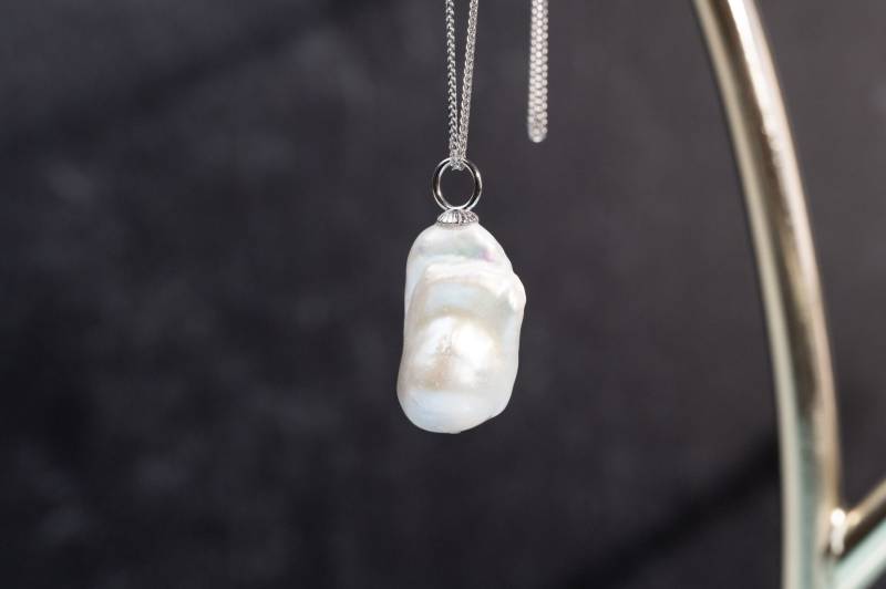 Natürlicher Weißer Barock Perlen Anhänger, Echter Anhänger Mit Silber Kreis Finden Einstellung Brautjungfern Muttertag Geschenk von ETCJewelryInc