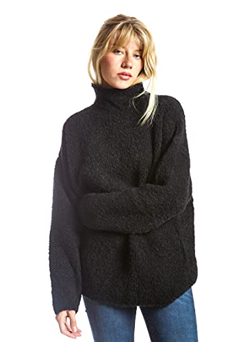 ETERKNITY - Bouclé-Strick Pullover mit Rollkragen für Damen, Schwarz, L von ETERKNITY