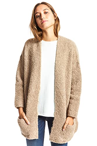 ETERKNITY - Bouclé-Strick Strickjacke für Damen, Beige, L von ETERKNITY