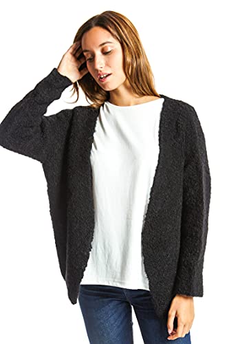 ETERKNITY - Cropped Bouclé-Strick Strickjacke für Damen, Schwarz, L von ETERKNITY