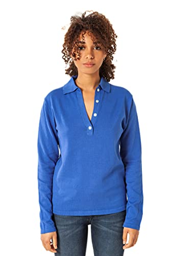 ETERKNITY - Damen Pullover mit Polo Ausschnitt aus Recycelte Baumwolle, Blau, L von ETERKNITY