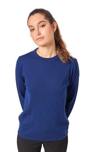 ETERKNITY Pullover für Damen, 100% Merinowolle, Rundhals, Intensives Blau, M von ETERKNITY