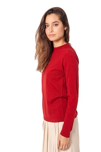 ETERKNITY Pullover für Damen, 100% Merinowolle, Rundhals, rot, M von ETERKNITY