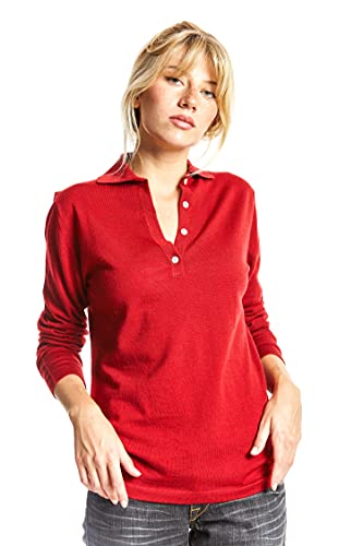 ETERKNITY - Slim Pullover mit Poloshirt in Extrafeiner Merinoqualität, rot, XL von ETERKNITY