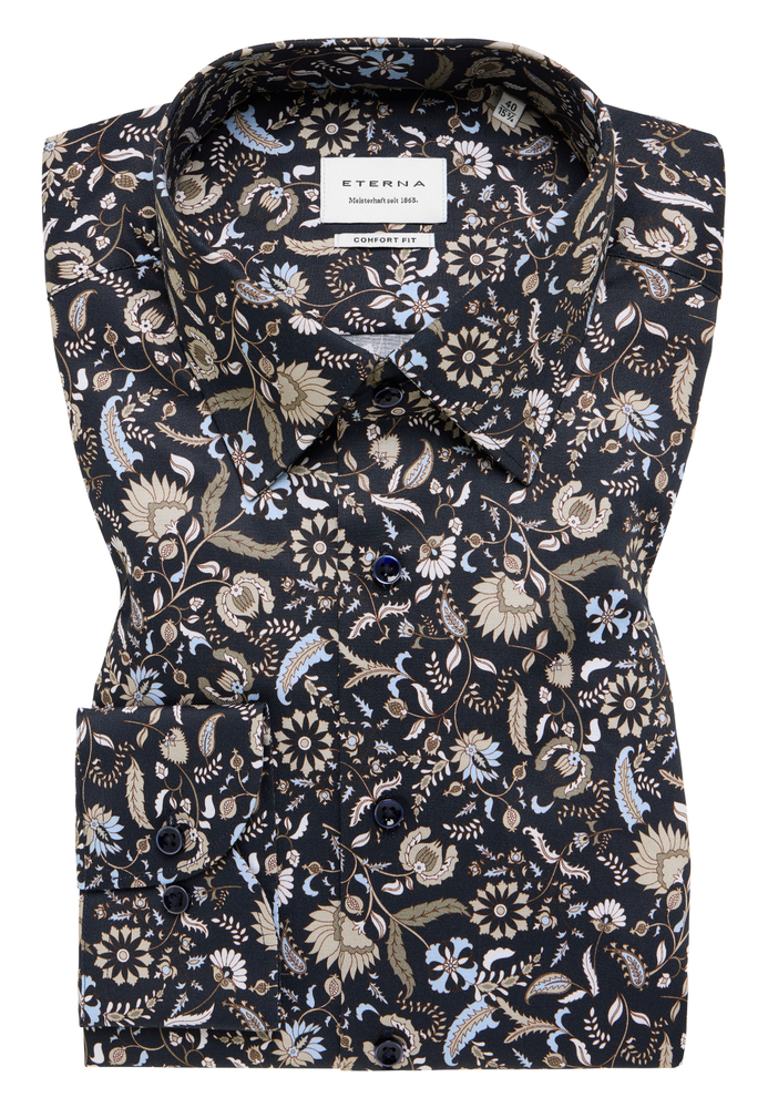 COMFORT FIT Hemd in navy bedruckt von ETERNA Mode GmbH