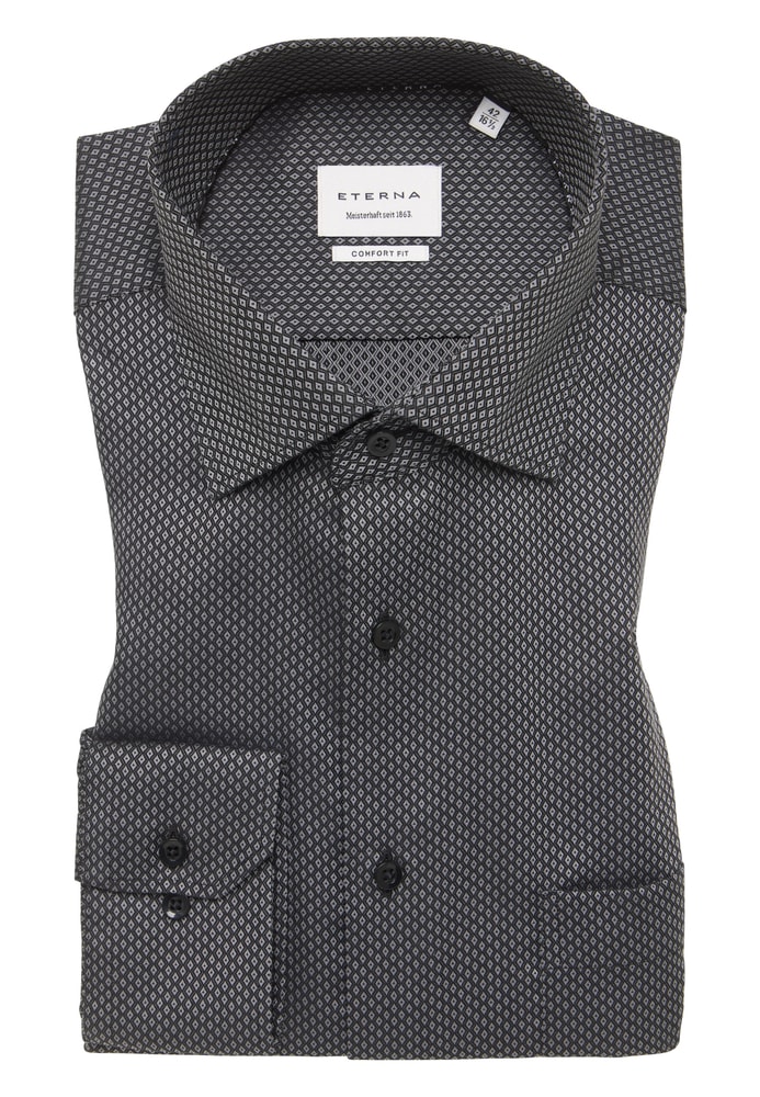 COMFORT FIT Hemd in anthrazit strukturiert von ETERNA Mode GmbH