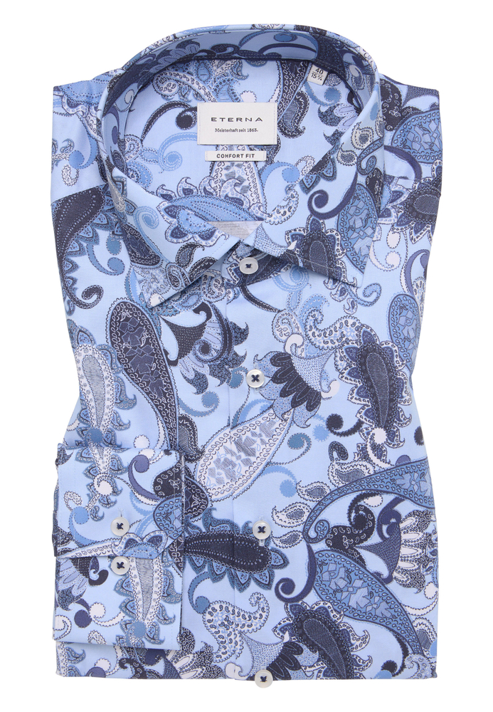 COMFORT FIT Hemd in blau bedruckt von ETERNA Mode GmbH