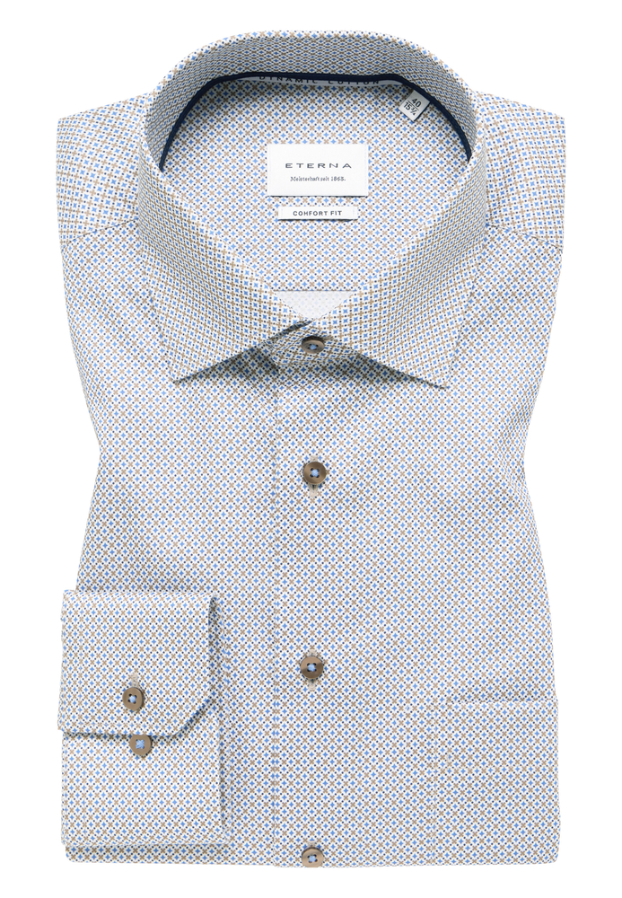 COMFORT FIT Hemd in blau bedruckt von ETERNA Mode GmbH
