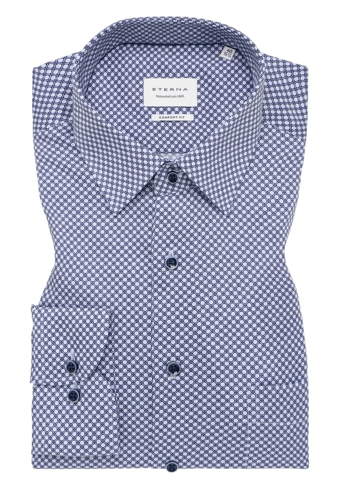 COMFORT FIT Hemd in blau bedruckt von ETERNA Mode GmbH