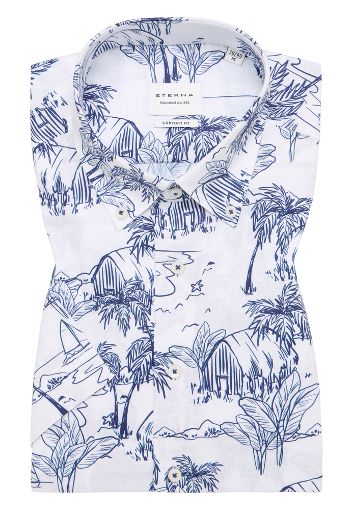 COMFORT FIT Hemd in blau bedruckt von ETERNA Mode GmbH
