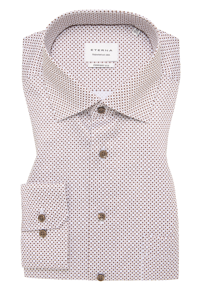 COMFORT FIT Hemd in braun bedruckt von ETERNA Mode GmbH