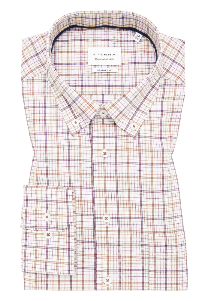 COMFORT FIT Hemd in braun kariert von ETERNA Mode GmbH