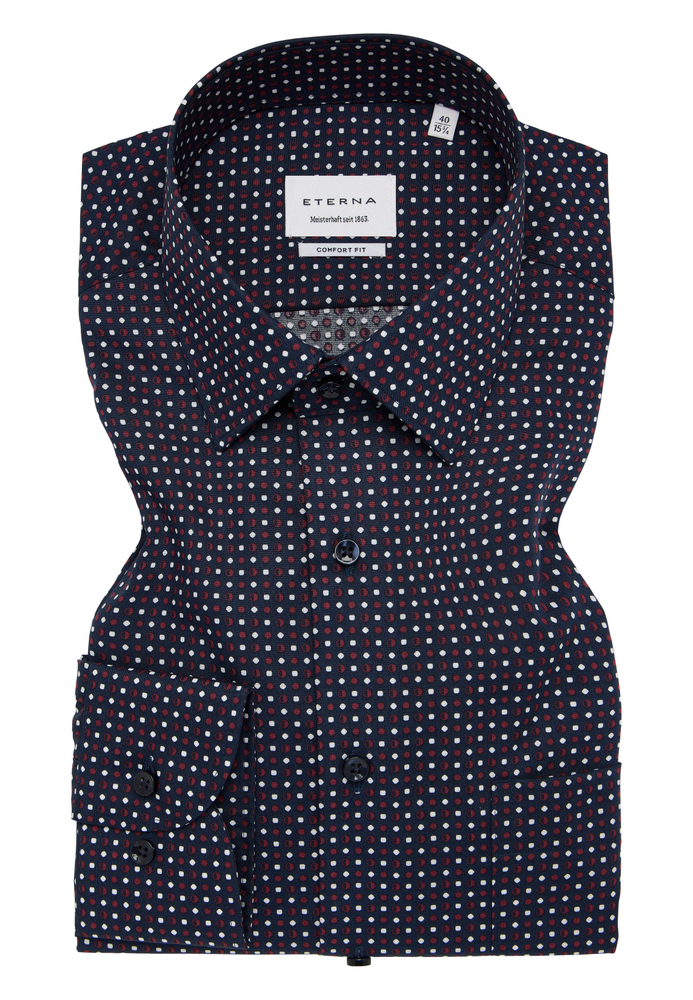 COMFORT FIT Hemd in burgunder bedruckt von ETERNA Mode GmbH