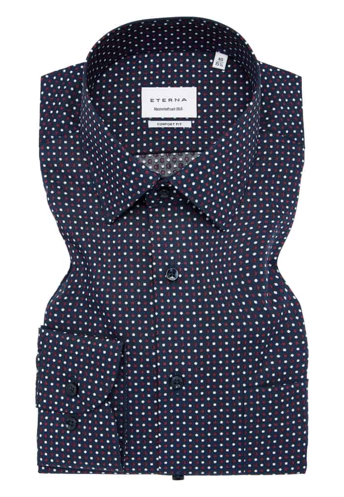 COMFORT FIT Hemd in burgunder bedruckt von ETERNA Mode GmbH