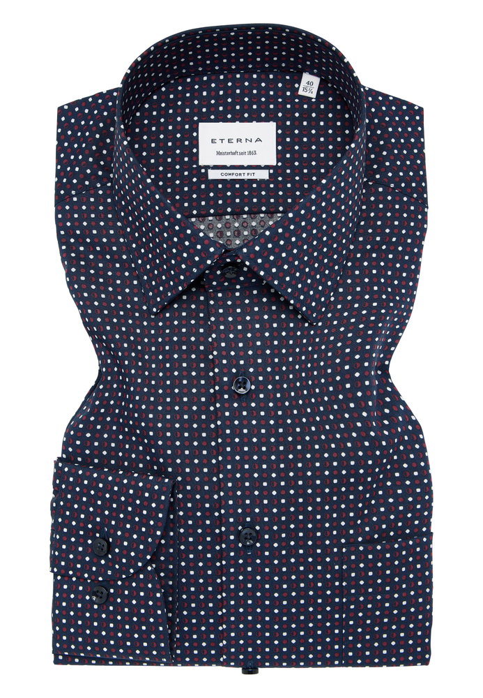 COMFORT FIT Hemd in burgunder bedruckt von ETERNA Mode GmbH