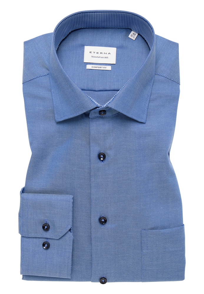 COMFORT FIT Hemd in denim unifarben von ETERNA Mode GmbH
