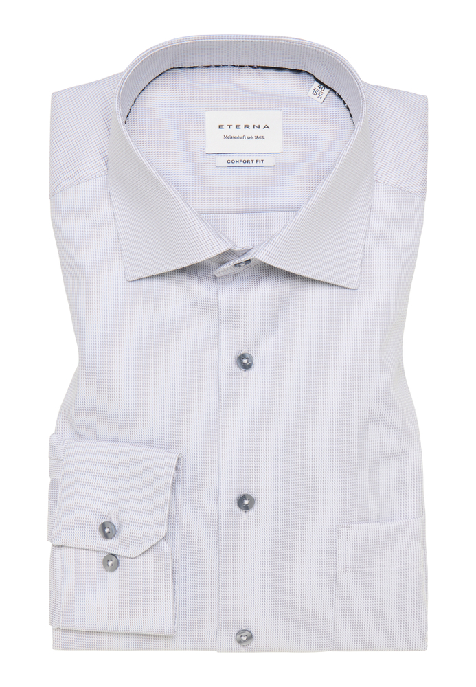 COMFORT FIT Hemd in grau strukturiert von ETERNA Mode GmbH