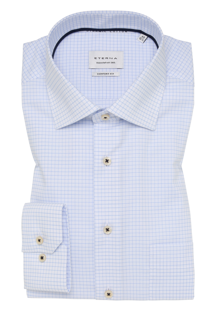 COMFORT FIT Hemd in hellblau kariert von ETERNA Mode GmbH