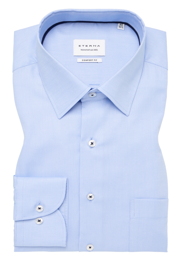 COMFORT FIT Hemd in hellblau strukturiert von ETERNA Mode GmbH