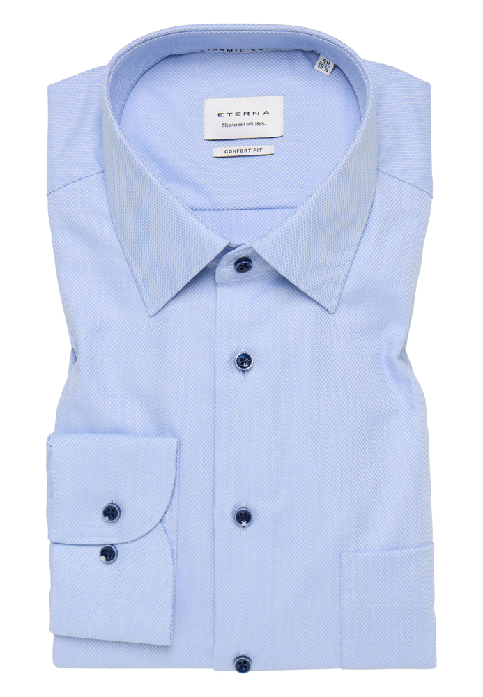 COMFORT FIT Dynamic Cotton in hellblau strukturiert von ETERNA Mode GmbH